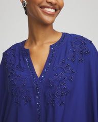 Chico's For Sale Blue Casa Embellished Kaftan Dress