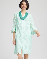 Chico's Online Teal Waters Eyelet Cotton Voile Dress