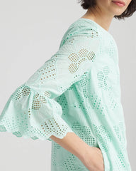 Chico's Online Teal Waters Eyelet Cotton Voile Dress