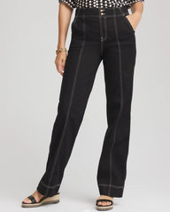Chico's Discount Black Pull-On Wide-Leg Jeans