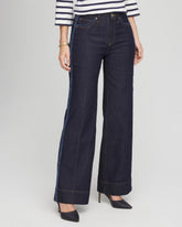 Chico's Outlet Cedar Rinse Frayed High-Rise Wide-Leg Jeans