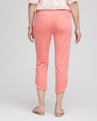 Chico's Sale Melon Mambo Pull-On Dolphin-Hemmed Capri Jeans