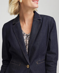 Chico's For Sale Cedar Rinse Denim Peplum Blazer