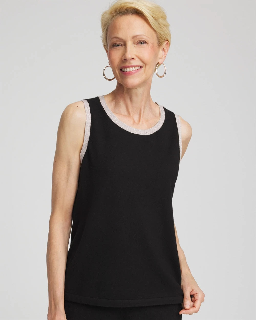 Chico's For Sale Black Zenergy® Luxe Metallic Trim Tank