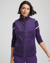 Chico's Sale Purple Elixir Zenergy® Reversible Velvet Puffer Vest