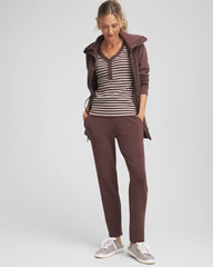 Chico's Outlet Espresso Zenergy® Ribbed Striped Henley Tee