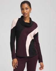 Chico's On Sale Night Bloom Zenergy® Luxe Intarsia Cowlneck Top