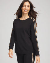 Chico's Outlet Black Zenergy® Lattice-Trim Pullover Top
