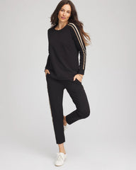 Chico's Outlet Black Zenergy® Lattice-Trim Pullover Top
