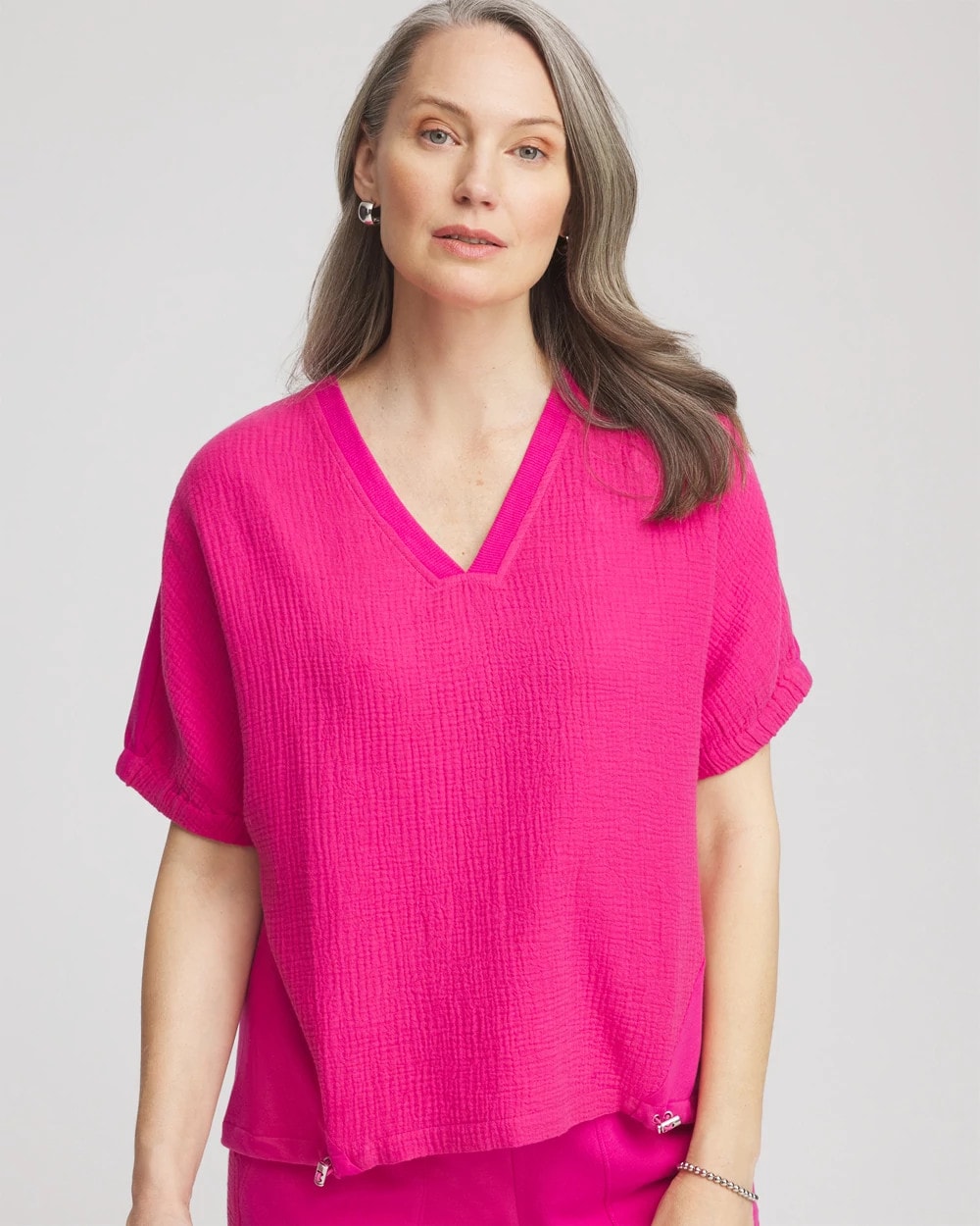 Chico's On Sale Crushed Berries Zenergy® Gauze Lounge Shirt