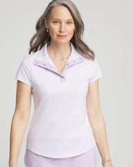 Chico's For Sale Violet Aura Zenergy® Striped UPF Short-Sleeve Top