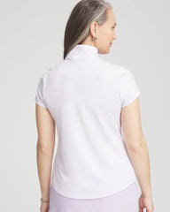 Chico's For Sale Violet Aura Zenergy® Striped UPF Short-Sleeve Top