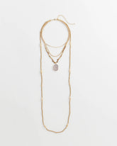 Chico's Outlet Neutral Convertible Agate Pendant Necklace