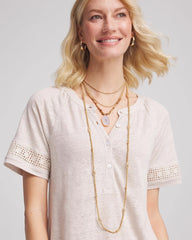Chico's Outlet Neutral Convertible Agate Pendant Necklace