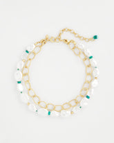 Chico's On Sale Pearl Pearlescent Goldtone Collar Necklace