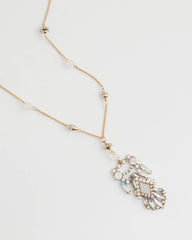 Chico's Discount Pink Adjustable Opalescent Pendant Necklace