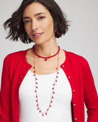 Chico's Sale Red Convertible Red Necklace
