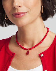 Chico's Sale Red Convertible Red Necklace