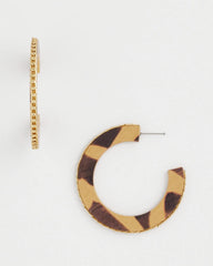 Chico's For Sale Neutral Animal Wood Hoop Earrings