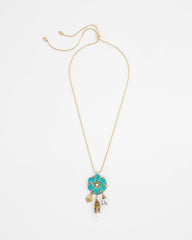 Chico's On Sale Multi Adjustable Flower Charm Pendant Necklace