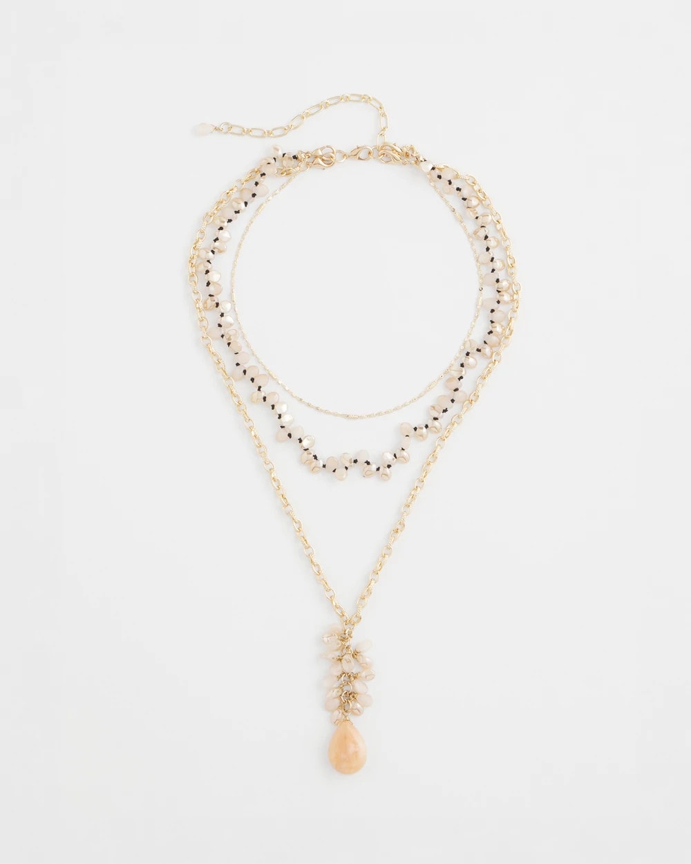Chico's Online Pale Pink Convertible Rose Quartz Pendant Necklace