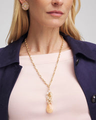 Chico's Online Pale Pink Convertible Rose Quartz Pendant Necklace