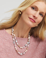 Chico's Sale Pink Pink Art Deco Beaded Necklace