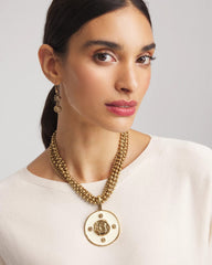 Chico's For Sale White White Enamel Pendant Necklace
