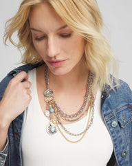 Chico's Discount Mixed Metals Equestrian Mixed-Metal Multistrand Necklace