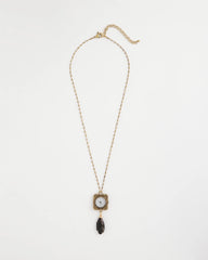 Chico's Discount Gold Clock Pendant Necklace