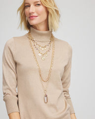 Chico's For Sale Pink Convertible Pink & Gold Beaded Necklace