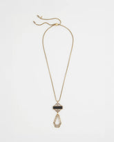 Chico's Online Black/Gold Adjustable Amulet Pendant Necklace