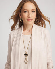 Chico's Online Black/Gold Adjustable Amulet Pendant Necklace