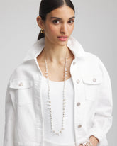 Chico's Outlet White White Beaded Single Strand Necklace