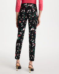 Chico's Discount Black Kyoto Bloom Brigitte™ Slim Ankle Pants