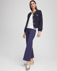 Chico's Outlet Passport Blue Lightweight Juliet Kick Flare Pants