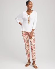 Chico's Sale Alabaster Short Pima 3/4 Sleeve Tee