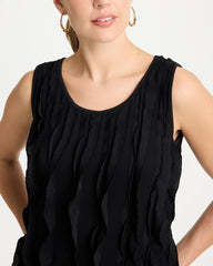 Chico's Discount Black 3-D Ruffled Tank