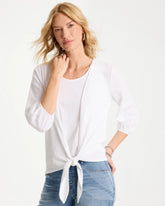 Chico's Online Alabaster Knit Gauze Tie-Front Cardigan