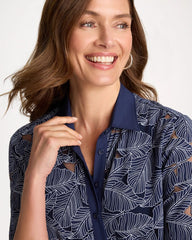 Chico's Discount Passport Blue Burnout Camp Tee