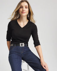 Chico's Online Black Pima Cotton 3/4 Sleeve Tee