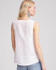 Chico's Outlet Alabaster Sleeveless Linen Tank Top