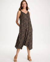 Chico's Outlet Black Rayon-Silk Asymmetrical Hem Dress