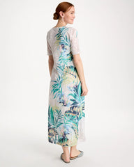Chico's On Sale Alabaster Jersey Knit Tropical Maxi Dress