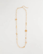 Chico's Outlet Gold Flower Long Single-Strand Necklace