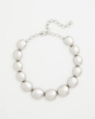 Chico's Discount Silver Silver Pebble Collar Necklace