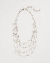 Chico's Online Silver Silvertone Nugget Illusion Necklace