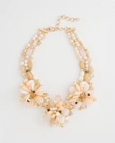 Chico's Sale Neutral Chico's Originals Neutral Floral Bib Necklace