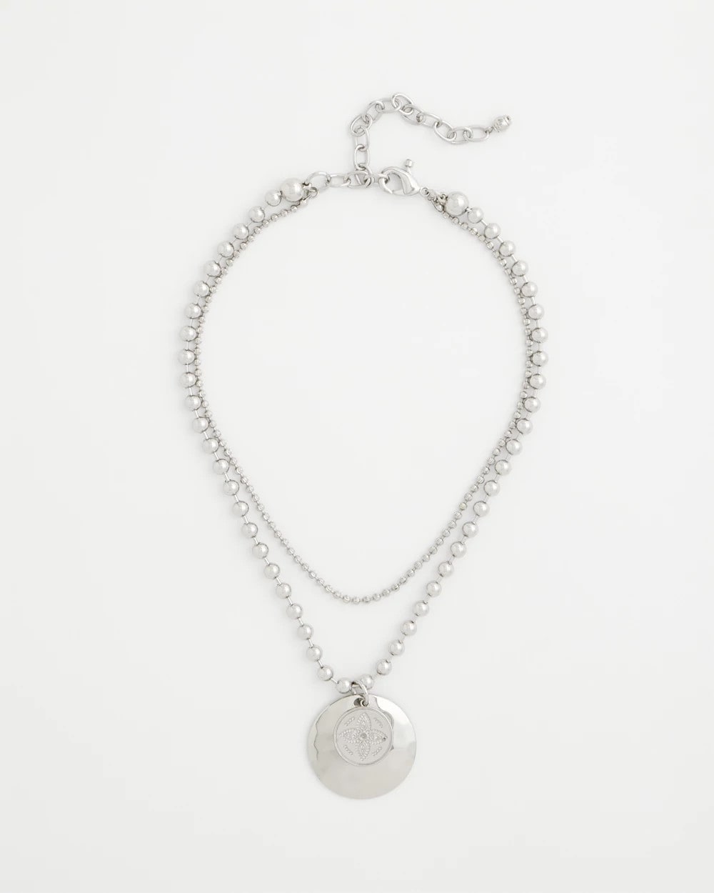 Chico's Discount Silver Short Silver Ball Chain Pendant