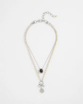 Chico's Outlet Neutral Short Double Strand Pendant